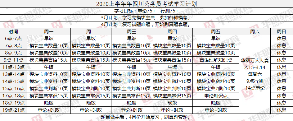 在职备考公务员计划表撰写指南