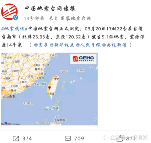 台湾台南发生地震，影响及应对措施