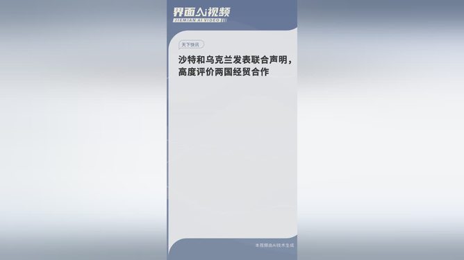 沙特与乌克兰深化合作，共同谋求发展，联合声明揭示新篇章