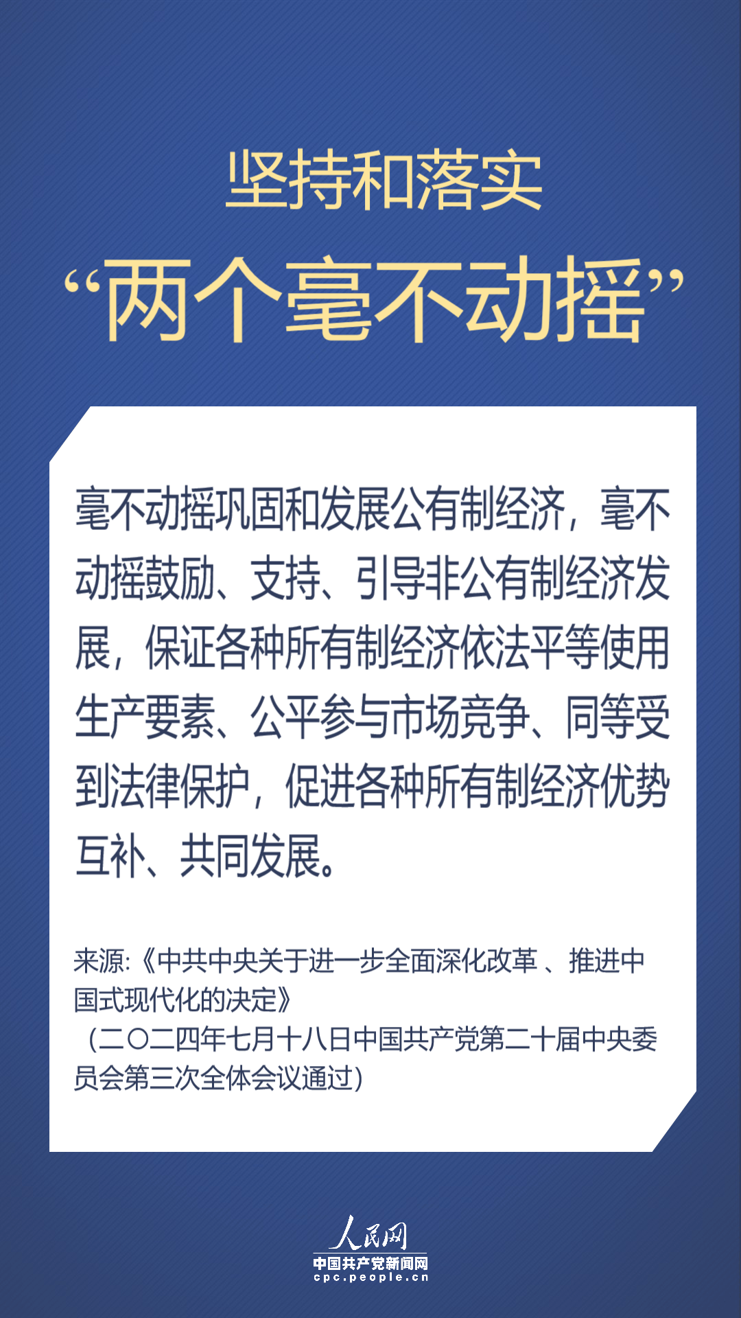 深化发展动力与保障，坚持和落实两个毫不动摇的核心理念